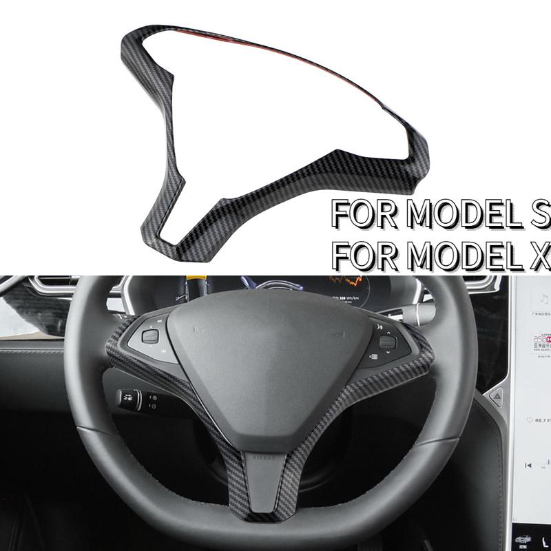 ABS Car Steering Wheel Frame Sticker for Tesla Model S Model X Inner Steering Wheel Decoration Trim Cover Accessories