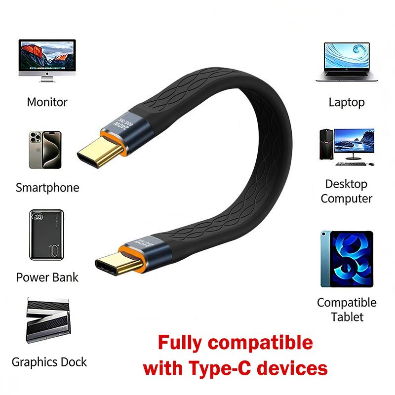 Multifunctional Pd240W Usb 4 40Gbps Fpc Data Cable Type-C Cable Portable Keychain For Phone Tv Laptop Tablet Video Transmission