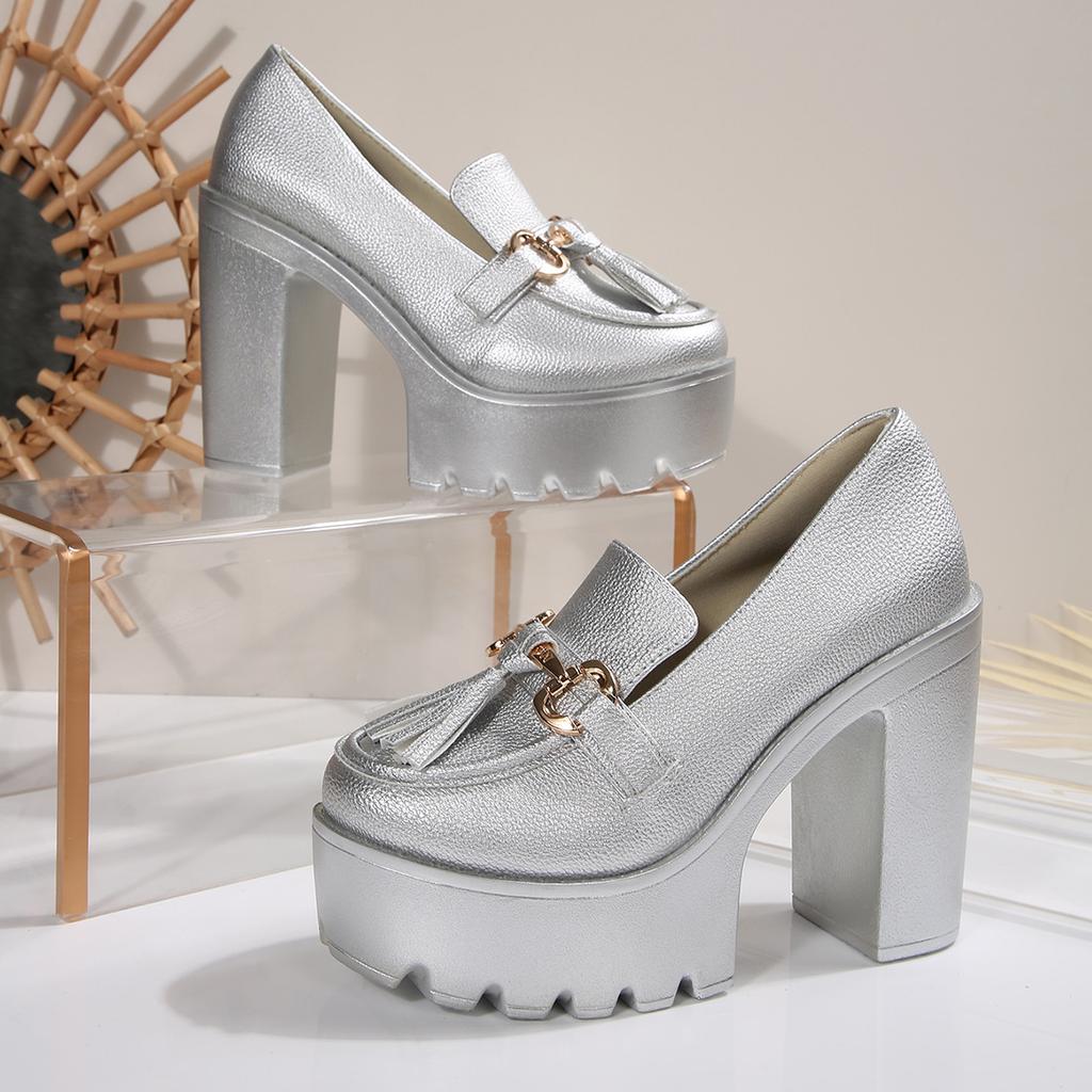 High Heels Women Mary Jane Shoes Retro Bows Elegant Chunky Heel Women Wedding Shoes Fashion White Round Toe Platform Sandals