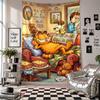 Wall TapestryGarfield Cartoon Art Hanging Cloth Decorative Background Cover for Room Decoration