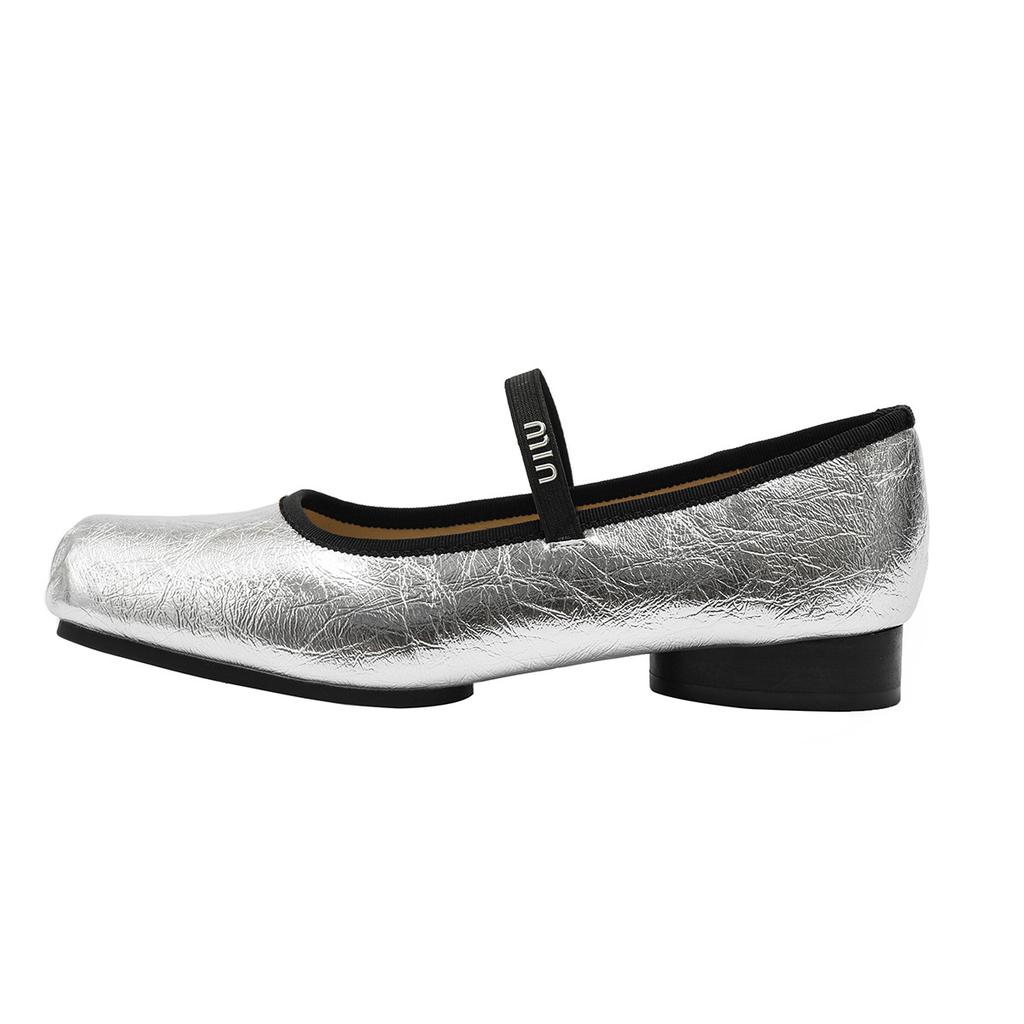 Versatile ballet single shoes Mary Jane shoes one word with square head thick heel women's shoes low heel light mouth ballet shoes