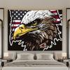 Majestic American Bald Eagle Flag Tapestry Wall Hanging Patriotic USA Home Decor Fabric Art Poster for Bedroom Man Cave Decor