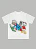 Disney Mickey Mouse Men's Casual Cartoon Print Short Sleeve T-Shirt Cotton Tee Couple Outfit Clothing White T-Shirt Men Clothing