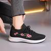 Fashion Spring Summer Yellow Shoes For Women Sports Mesh Breathable Shoes Flat Sneakers Flowers Embroidered Shoes Red Running Shoes