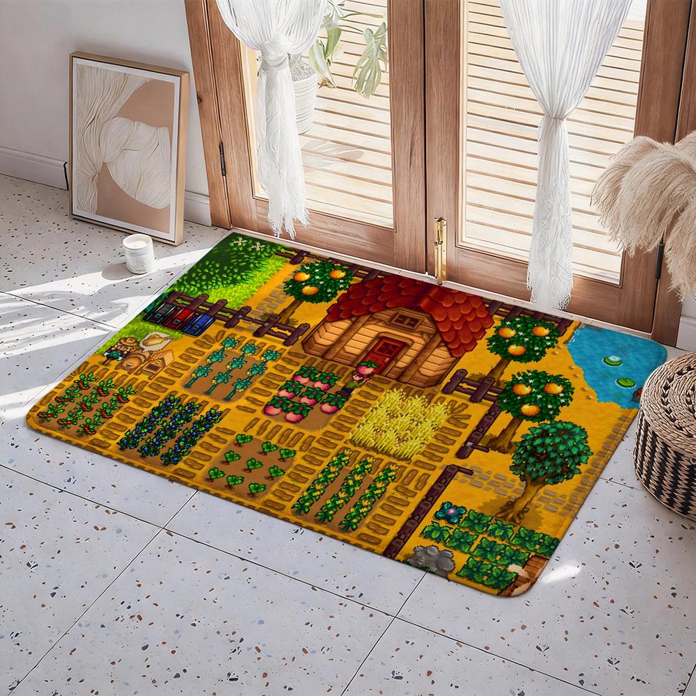 Game S Stardew Valley Floor Mat Eco Flannel Doormat Non Slip Odorless Indoor Floor Rug Soft Short Plush Home Mat