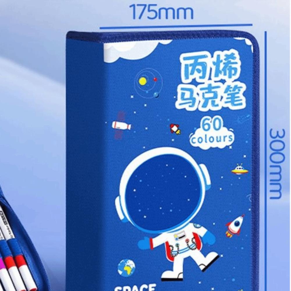 Folding Marker Pen Organizer Zipper Marker Pen Contaioner Cartoon Marker Pen Pouch Art Supplies