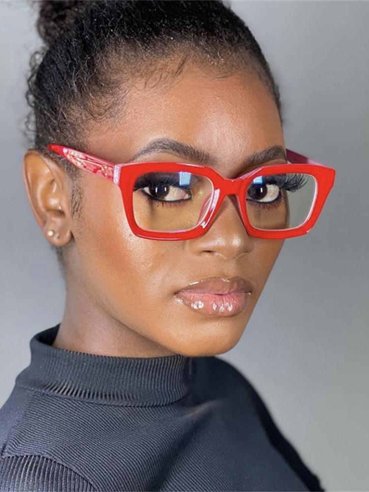 Fashion Glasses Frame Women Men Anti Blue Light Vintage Square Computer Optical Concave Eyewear Female