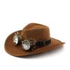 Antique Western Fedoras Hat Punk Sueded Design Winter Warm Top Hat Styling Accessory For Men Women Unisex Headwear