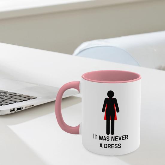 Personalizovaný keramický hrnek pro posílení žen Nikdy to nebyly šaty Motivační hrnek na kávu Trendy nápojové sklo Dárek pro milovníky kávy