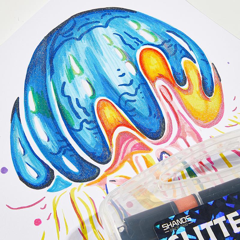 Glitzer-Pinselstifte mit zwei Spitzen Lebendige Farben Glitzer-Kunstmarker zum Kritzeln Kartenbasteln DIY-Bastelarbeiten für Erwachsene Kunstbedarf