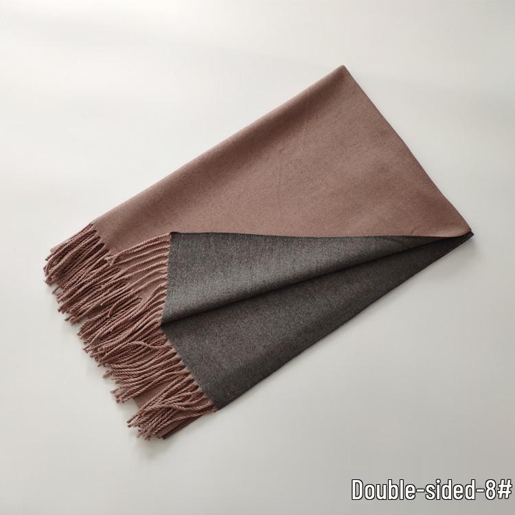 2024 Autumn/Winter Imitation Cashmere Double-Sided Red Scarf - Solid Color, Warm Shawl for Women, European & American Style.