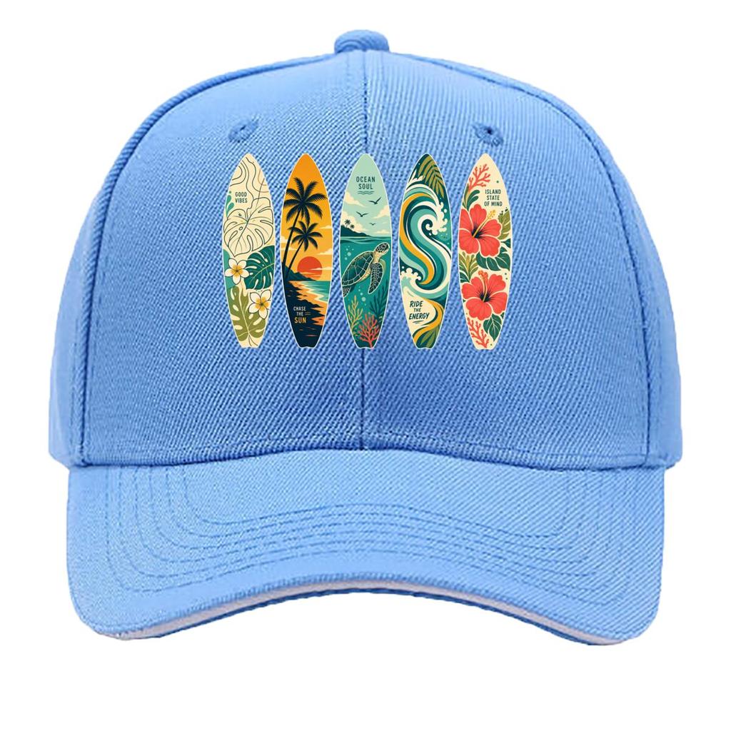 Tropical Surfboard Paradise Sunset C Sandwich Baseball Cap Sun Cap Outdoor Workouts Hat