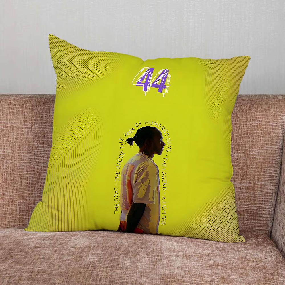 Racing 44 L-Lewis H-Hamilton Pillow Case For Home Bedroom Car Office Decoration Living Room Sofa Cushion Cover Suitable