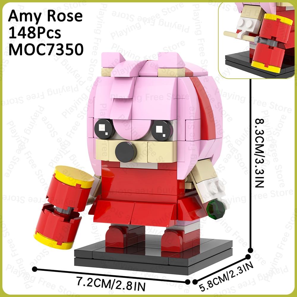 MOC Hedgehog Brickheadzed Dr Eggman Tails Bricks Anime Game Figures Compatible Building Blocks Toys For Children Adults Gift DIY