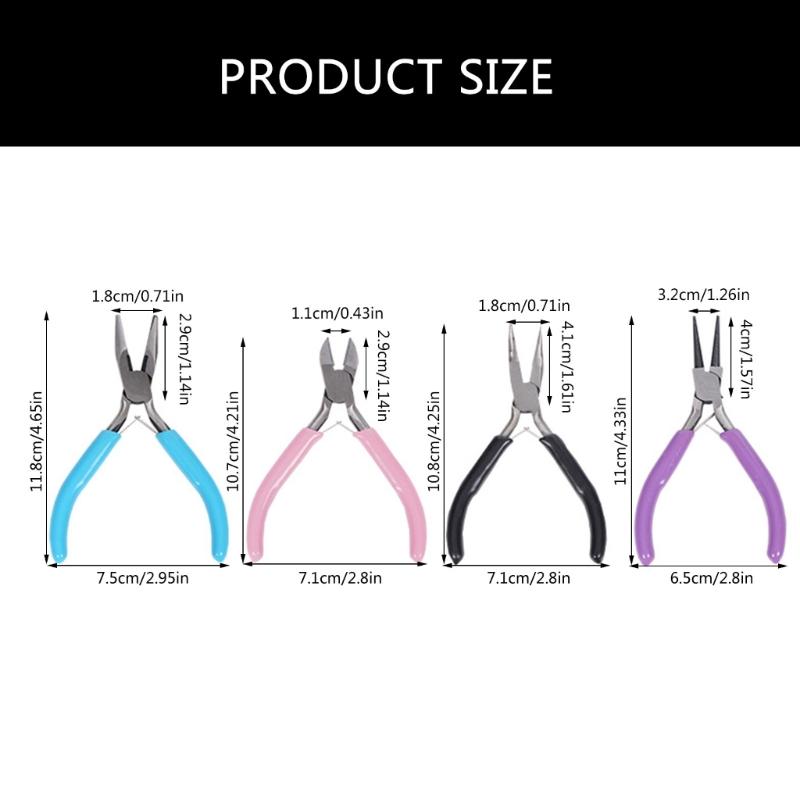 4Pcs Jewelry Making Tool Wire Cutter Round Nose Pliers Set Jewellery Making Tool for Jewellery Making Jewellery Repair