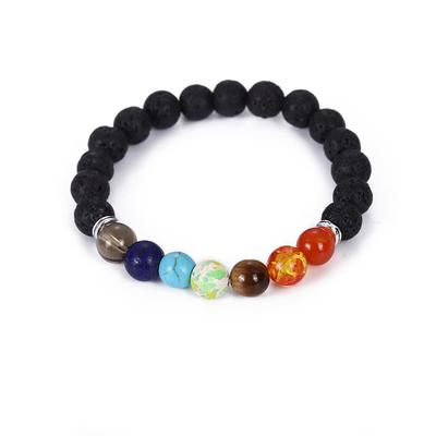Colorful Volcanic Stone Bracelet New Style Work Beads for Men and Women's Literary Natural Beads