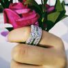 Silvery Natural Diamond Ring Zircon Diamond Ring Jewellery Accessories Wedding Ring Set  Women
