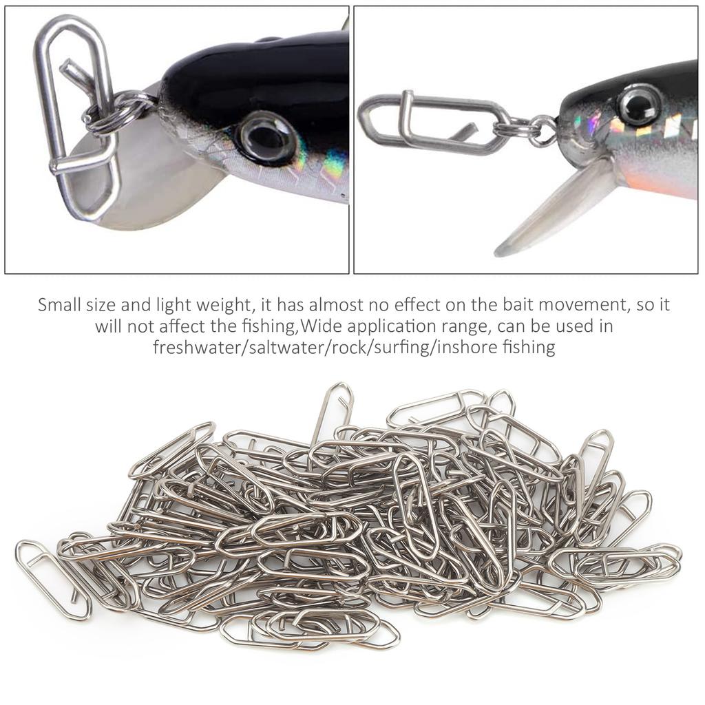 100Pcs Angeln Power Clips Link Edelstahl Schnelle Ändern Geschwindigkeit Clips Stecker L