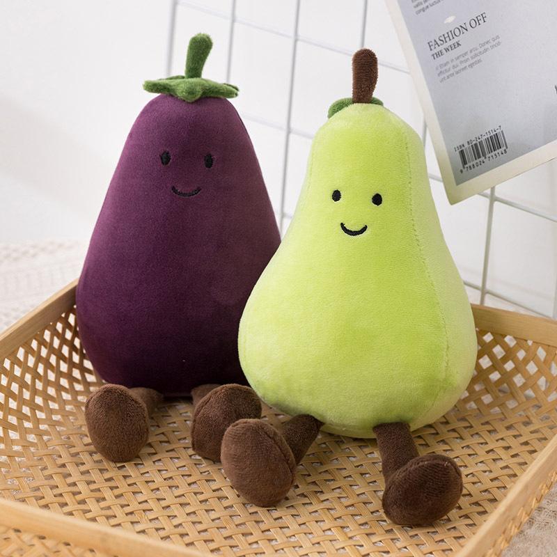 Simulation Fruit And Vegetable Doll Plush Toy Doll Eggplant Banana Pear Peach Doll Shooting Props Gifts