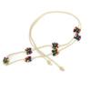 Meier Women's thin belt retro rice jewelry stone stitched braided waist chain
