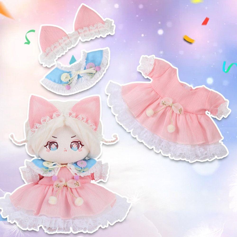 

Одяг для плюшевих ляльок ручної роботи 20 см Бавовняна лялька Пов язка на голову Капелюх Аксесуари Мила спідничка Подарунки на день народження Type J