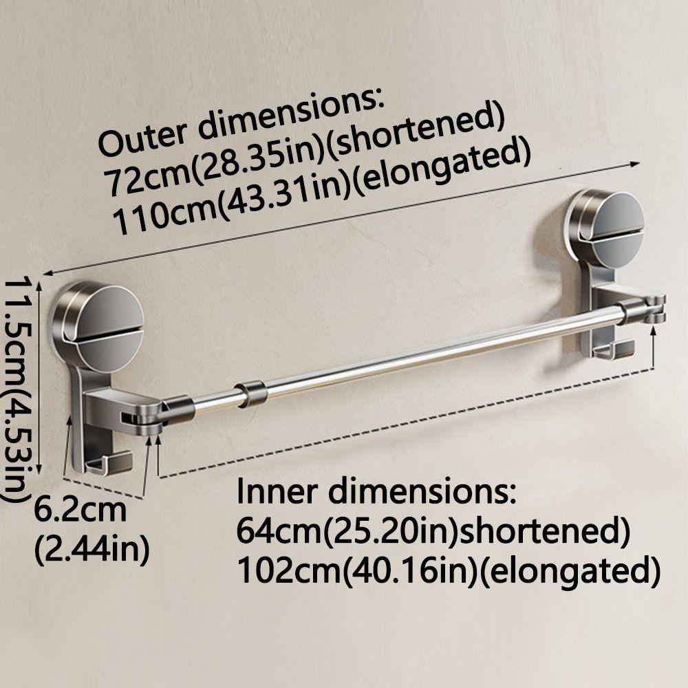 Punching-Free Suction Cup Towel Bar Retractable Paper Towel Holder  Storage Supplies