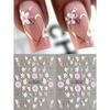 1Pc Spring And Summer Hot Stamping Flower Heart-Shaped Nail Art Stickers White Flowers, Hollow Heart-Shaped Nail Art Decal