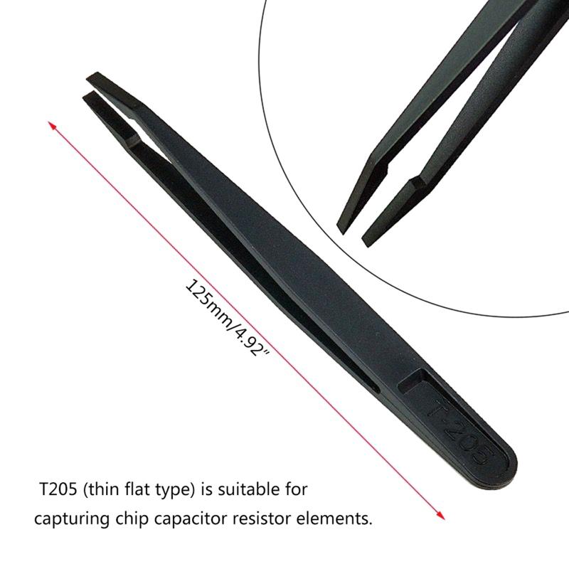 Precision Tweezers Set Premium Anti-Static Carbon Fiber ESD Tweezers Kit for Electronics Sodlering Jewelry Craft Lab