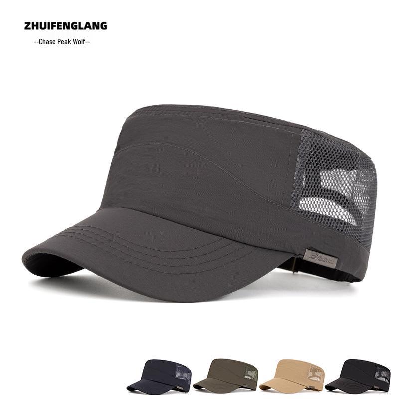 Men's Large Washed Cotton Military-Style Soft Top Duckbill Sun Hat