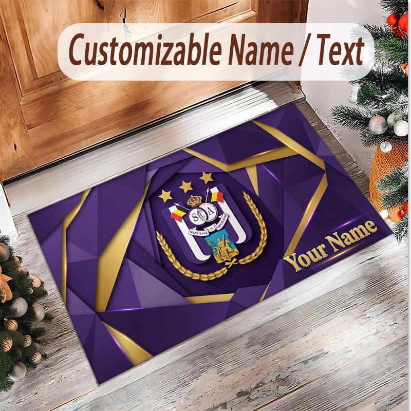 Personalized Crystal Velvet Carpet Anderlecht FC logo Pattern Non Slip Floor Rug