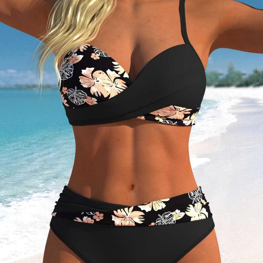 1011 Europejski i amerykański nowy bikini z paskami trójkątna torba podzielony strój kąpielowy nowy