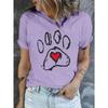 Heart-shaped 3D Printed Women's Round Neck Casual Comfortable Soft Large Loose Breathable T-shirt Fashion Summer Versatile T-shirt