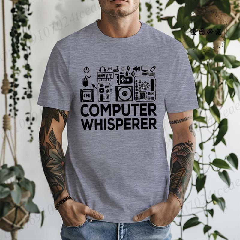 Computer Whisperer IT Tech T-Shirts,Computer Nerd Engineer Shirt,Science T-Shirts,Men's Tee Tops Clothing Short Sleeve Clothes