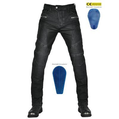 Mens Motorcycle Riding Jeans With Kevlar Reinforcement Extended Silicone Padding Use