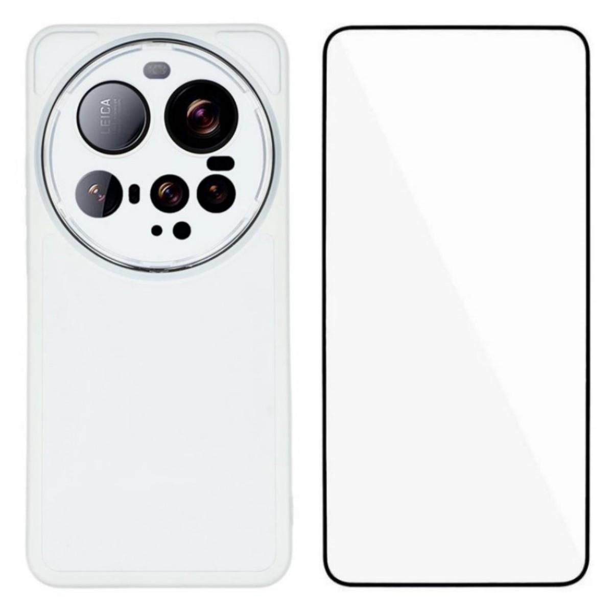 

For Xiaomi 15 Ultra TPU Case WANLONFENG DKSM Series Electroplated Frame Back Cover with Tempered Glass White