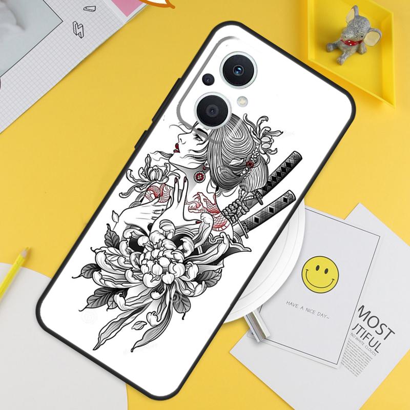 Samurai Warrior Geisha For OPPO Reno 4 5 6 7 8 Lite 10 Pro Reno 8T 4Z 5Z OPPO Find X3 Lite X2 Neo X6 X5 Pro Case