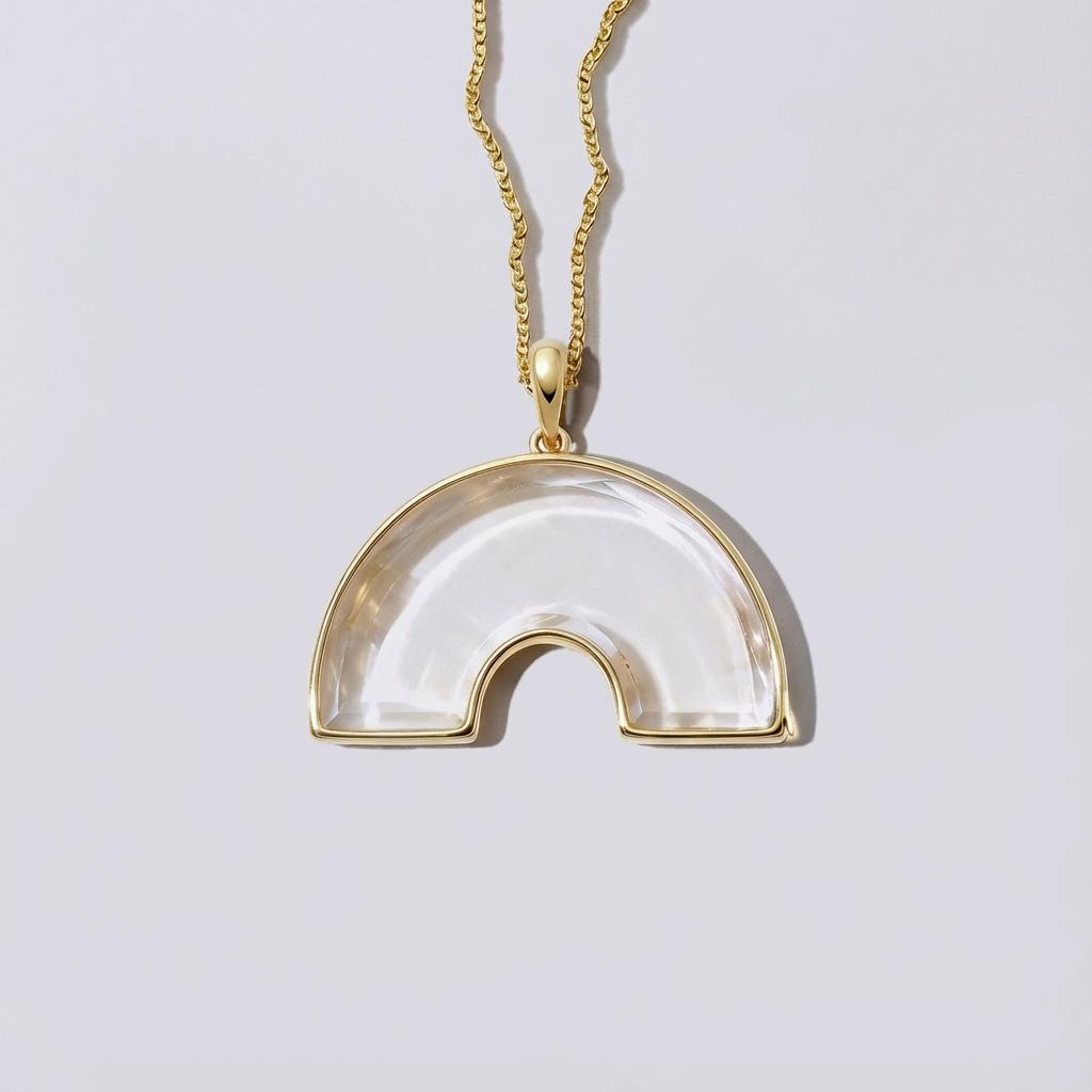 European Retro Rainbow Glass Photo Frame Necklace with DIY Openable Hollow Design Pendants, Transparent Box Gold