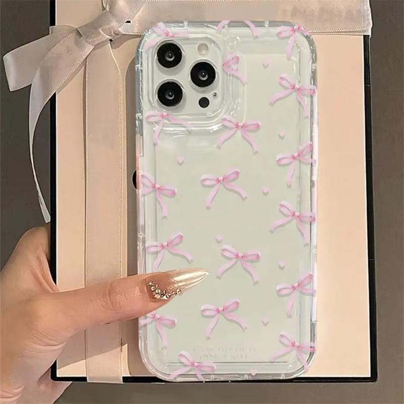 Cute Pink Heart Bow Phone Case for Xiaomi Redmi Note 13 12 11 Pro Plus 4G 5G 10 9 9S 8 Pro Redmi 12C 10C 9C 9A 9T K40 Cover