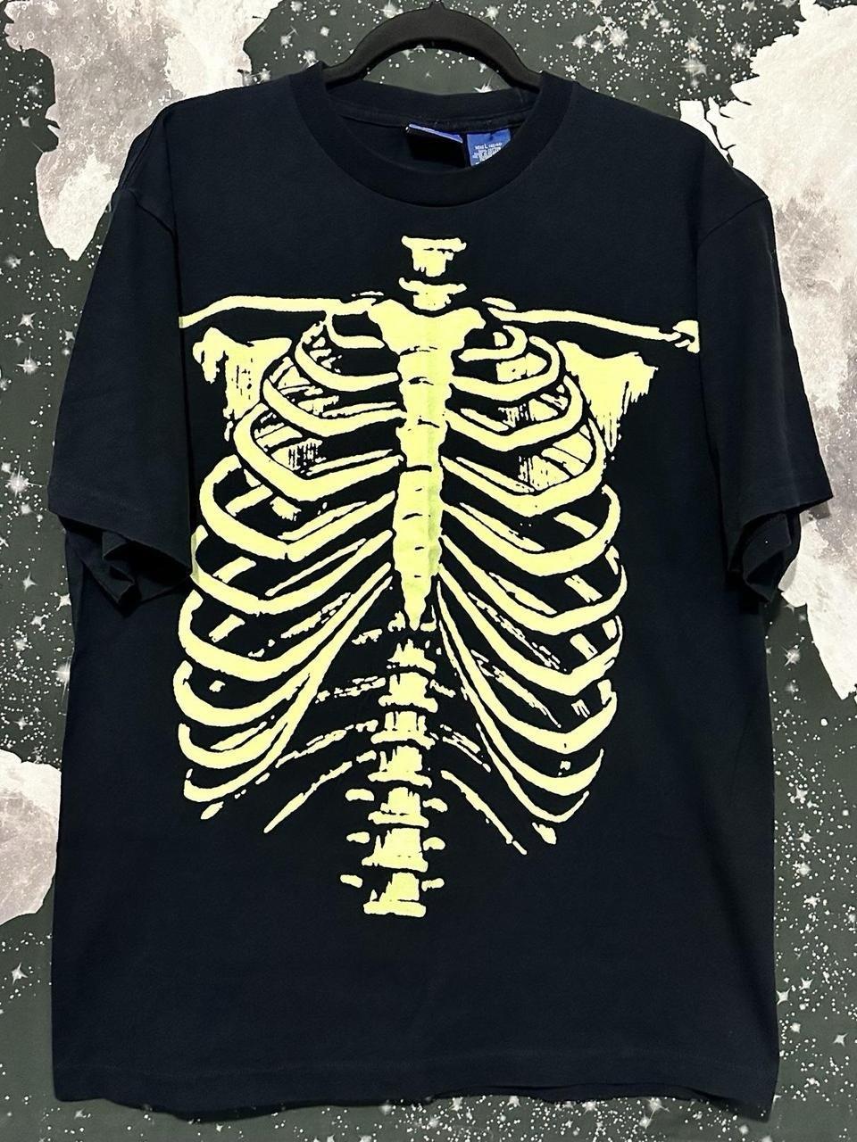 Glow In The Dark Skeleton Bones Shirt Preowned Mens Size Large Unisex T-Shirt XXXL