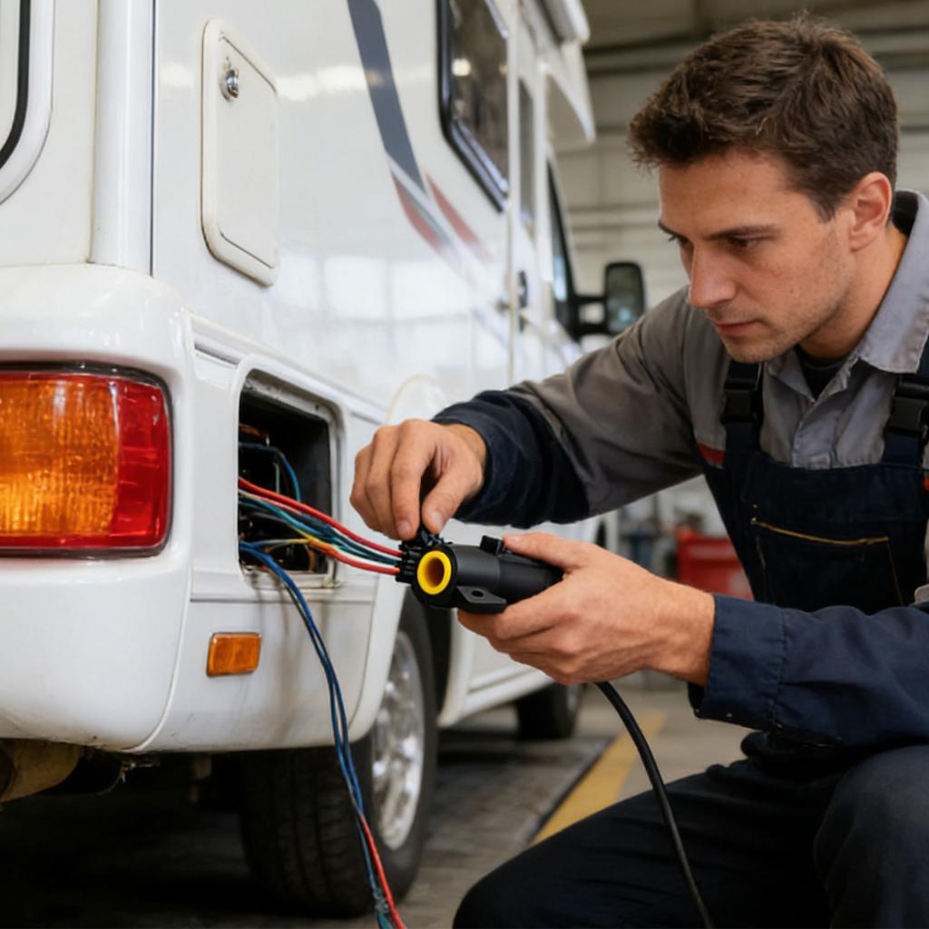 7 Pin RVs Trailer Light Plug Connector Easy Installation No Tools Required Trailer Light Plug Connector Trailer Plug