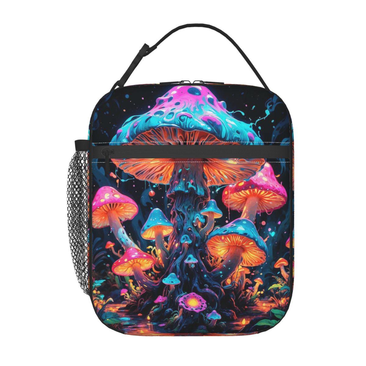 

Elf Mushroom Luminescence Pattern Insulated Lunch Bag for Women Kids Portable Food Boxes Thermal Lunch Box Tote One Size