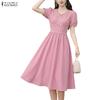 Womens Lace Crochet Splice V-Neck Casual Short Sleeve Elegant Dress