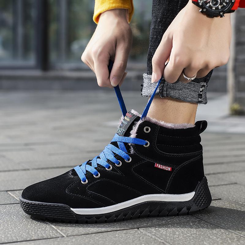 New Winter Men's Snow Boots Waterproof Men Winter Ankle Boots Big Size Plush Shoes Outdoor Hiking Shoe Warm Sneakers Men Shoes