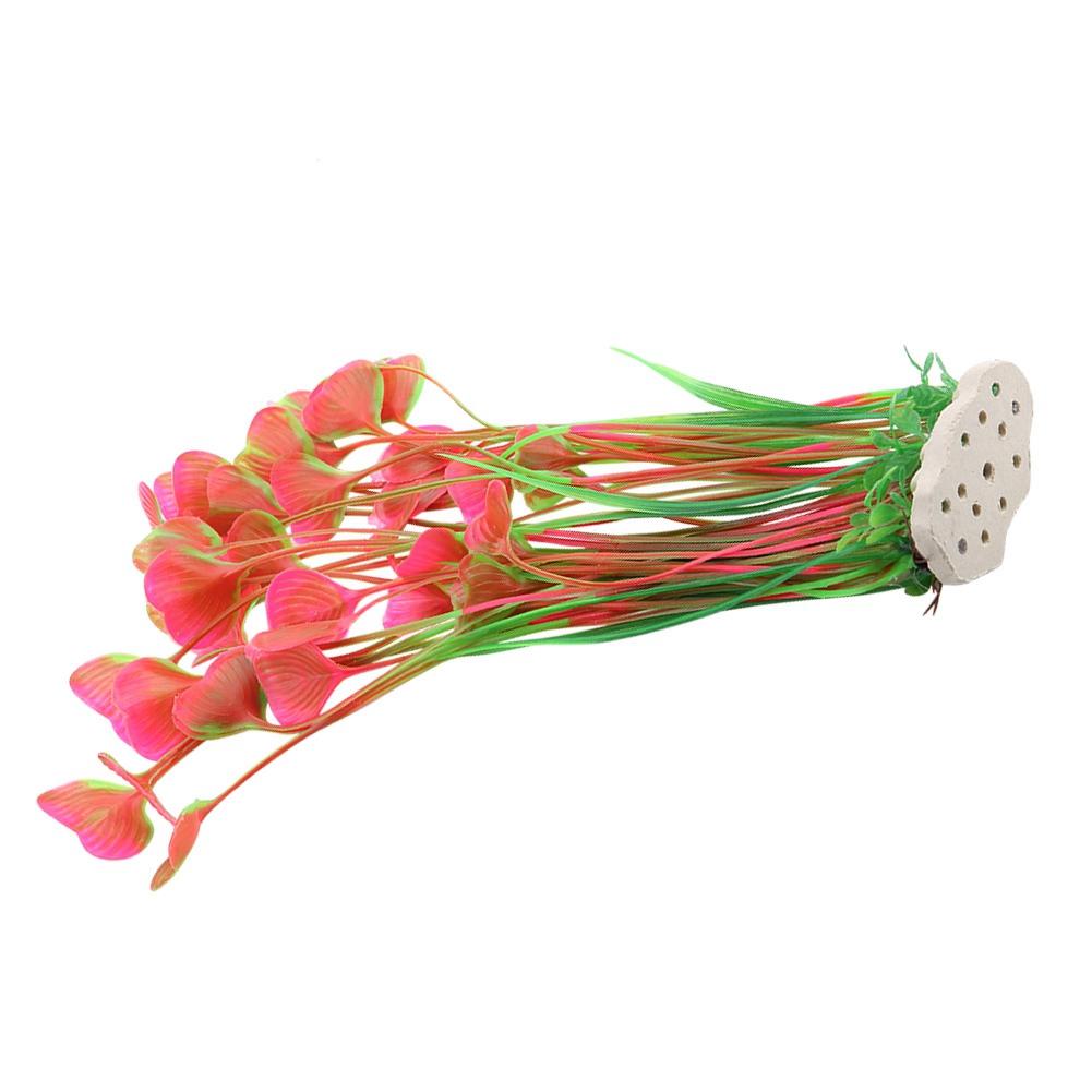 Plastic Vivid Artificial Water Plant Ornament for Aquarium Underwater Fish Tank Garden Pink