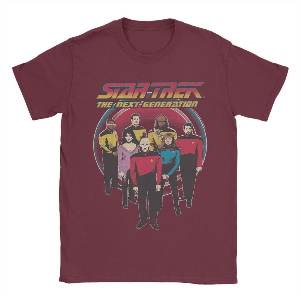 Stars Treks The Next Generation 100% Cotton T-Shirts  Fashion for Men's Summer Y2K Retro Printed Short Sleeve Clothing