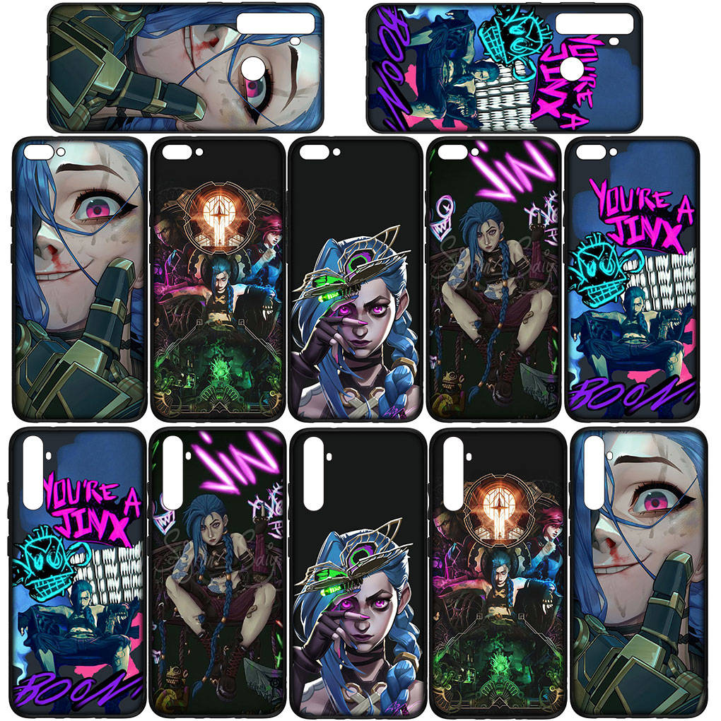 Pentru iPhone 16 15 Xiaomi Redmi Note 13 12 11 Pro Max X 9 14 Plus XR Samsung Galaxy A15 S24 S23 Huawei OPPO Husă Arcanes Anime Joc Jinx Vi Husă Telefon