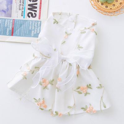 Sommer Hunde Kleid Luxus Hunde Kleidung Haustier Hunde Bekleidung Schleife Welpen Netz Rock Chihuahua Bichon Kleidung Kätzchen Spitze Hunde Kühlweste