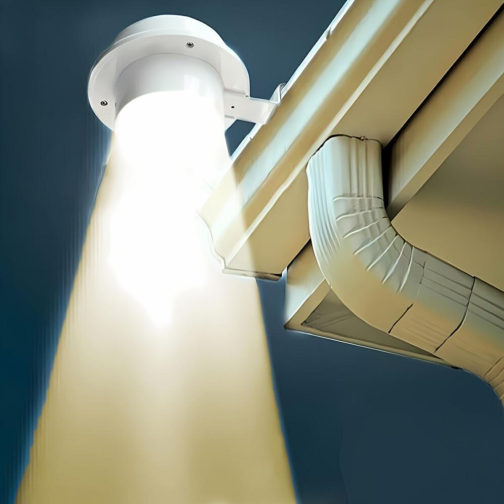 LED Gutter Lights, 1 LED Solar Fence Lights Outdoor Deck Light Wirefless Wall Lamp White Light For Yard Fence Roof Gutter Garden