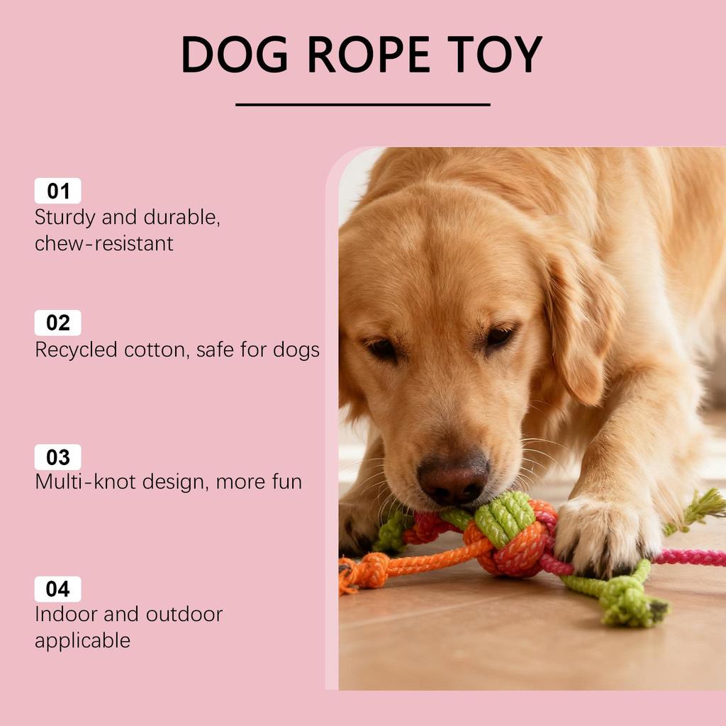EELJOY Durable Dog Rope Knot Toy for Chewing and Interactive Play
