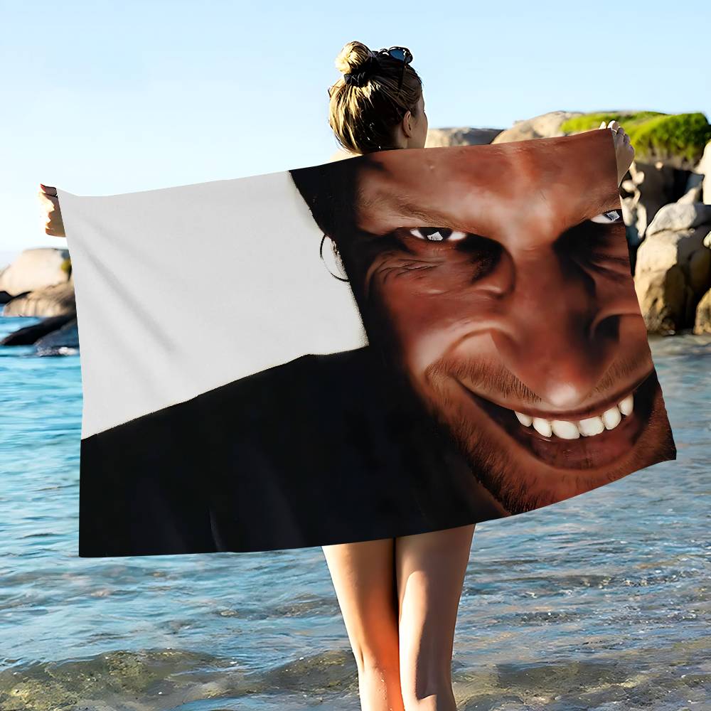 A-Aphex Twin Mikrofaser Bedrucktes Strandtuch Bergsteigen Yoga Strand Schwimmen Laufen Saugfähiges Weiches Handtuch